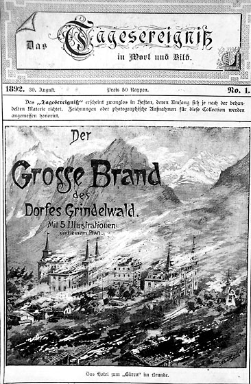 Der «Grosse Brand» von Grindelwald stiess in der Presse auf grosses Interesse, sogar im Ausland. In Bern fanden Wohltätigkeitskonzerte statt zu Gunsten der Brandgeschädigten von Grindelwald und St. Stephan. Das Dorf im Simmental brannte ebenfalls ab.