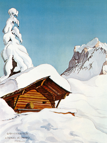 Das Waschhaus «zu Moosgaden» war lange Zeit eines der beliebtesten Bildmotive in Grindelwald. Es wurde in vielen Fotos und Neujahrskärtchen dargestellt. 1937 diente es dem angesehenen Grafiker Alexander Benois di Stetto als Motiv für ein Winterplakat, eines der schönsten Grindelwaldplakate überhaupt.